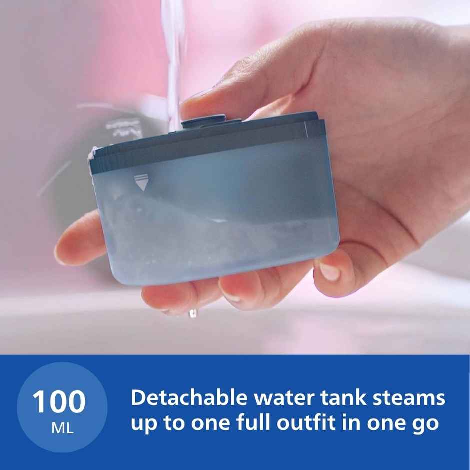 Philips STH3000/20 Handheld Garment Steamer, 1000 Watt, Compact & Foldable, Convenient Vertical Steaming, Kills 99.9% Bacteria - Reno Blue