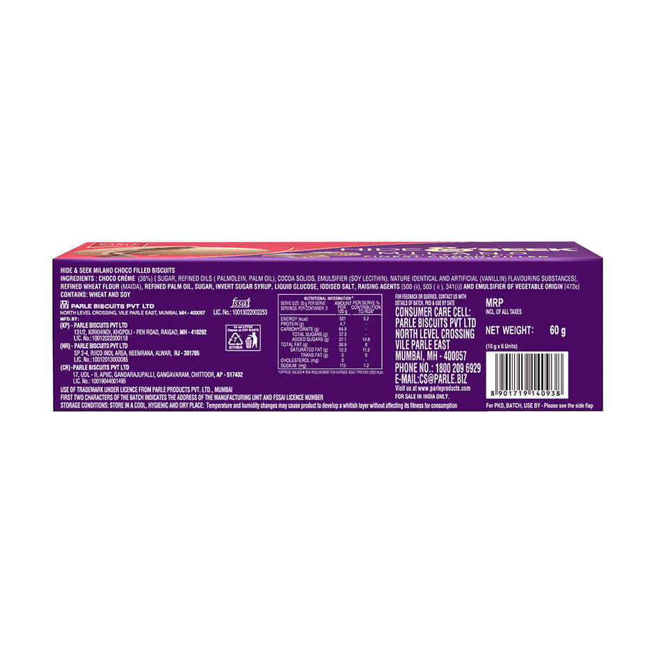Parle Hide & Seek Milano Centre Filled Choco Cookies