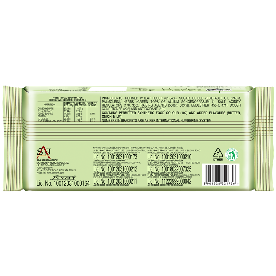 Bisk Farm Top Herbs Biscuit