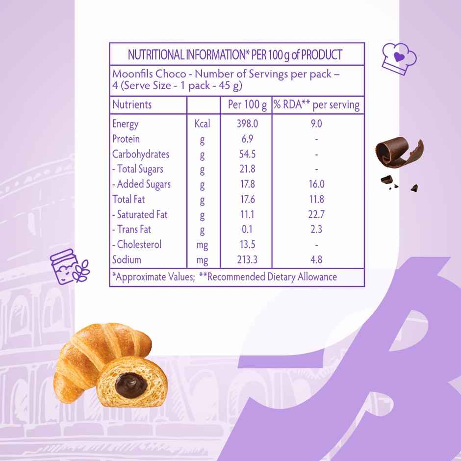 Bauli Moonfils Croissant Chocolate Combi (Pack Of 4)