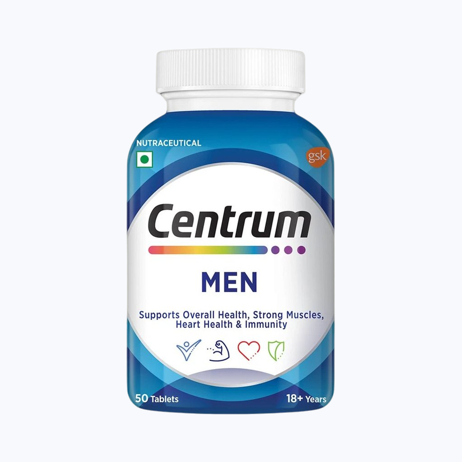 Centrum Multivitamin for Men, 23 Vitamins & Minerals (Energy, Immunity, Muscle Health) - 50 Veg Tabs