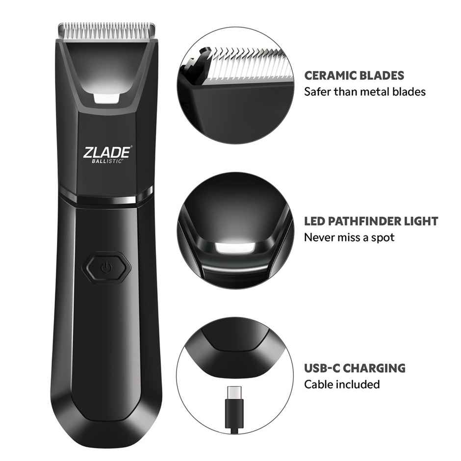 Zlade Ballistic Lite Plus Waterproof Trimmer | Beard, Body & Balls