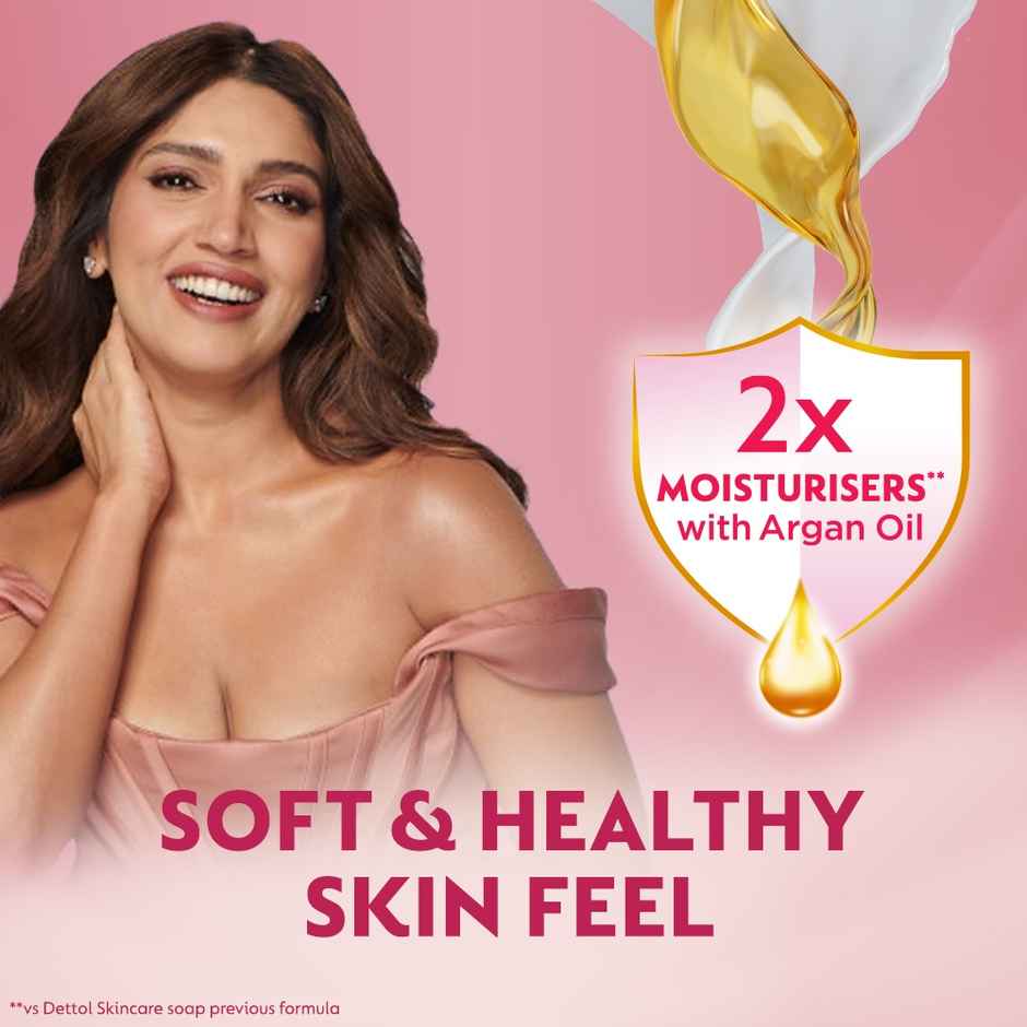 Dettol Skincare Bath Soap - Moisturising Bathing Soaps With Argan Oil Pack Of 5