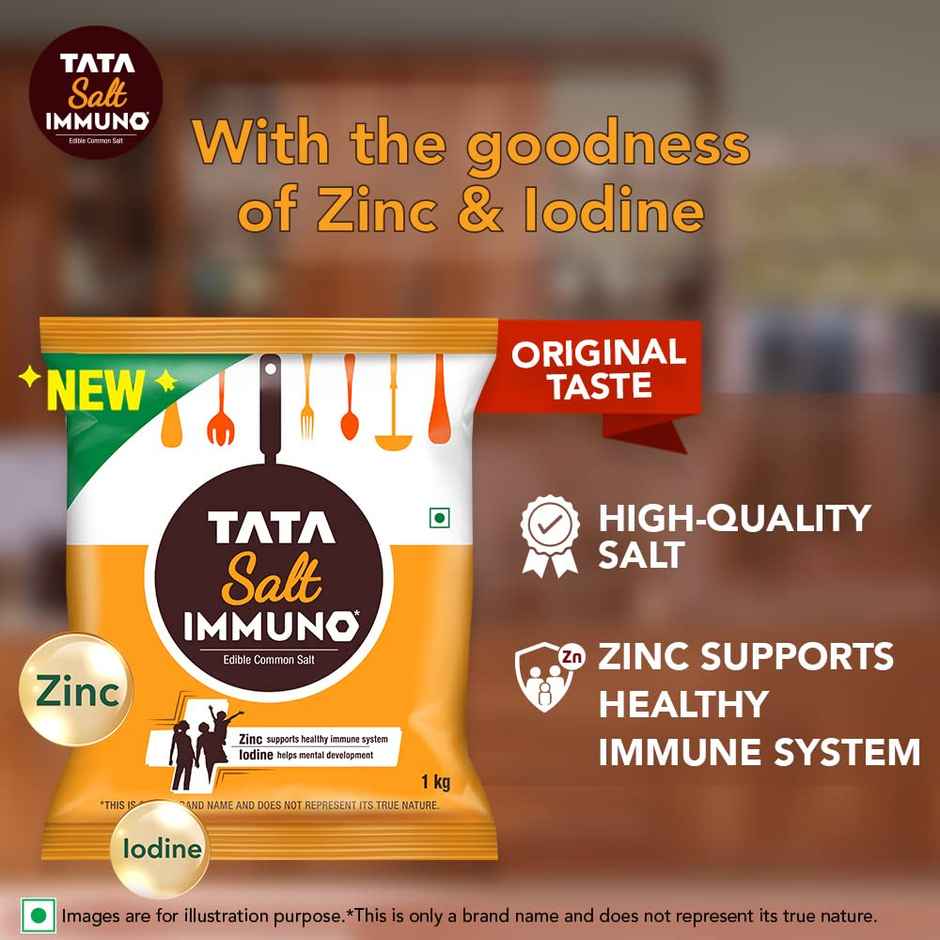 Tata Salt Immuno, Edible Common Salt, With Zinc And Iodine