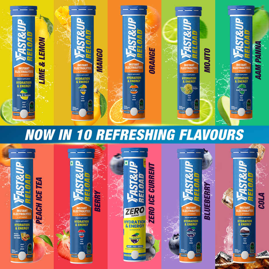 Fast&Up Reload Low Sugar Instant Hydration With 5 Essential Electrolytes | Blue Berry