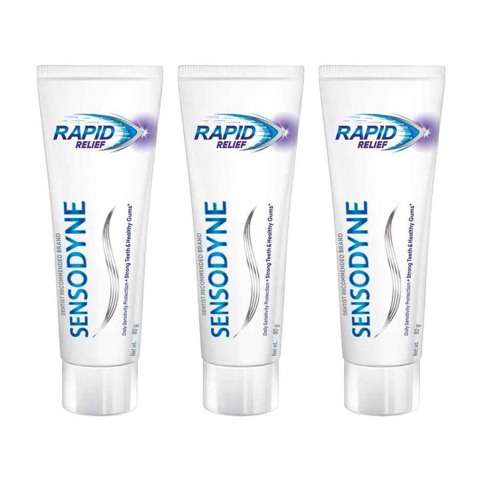 Sensodyne Rapid Relief Sensitive Toothpaste, Sensitivity Protection From 1st Use | Combo
