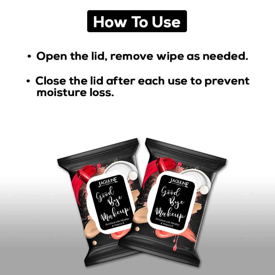 Jaquline USA Goodbye Makeup Remover Wipes