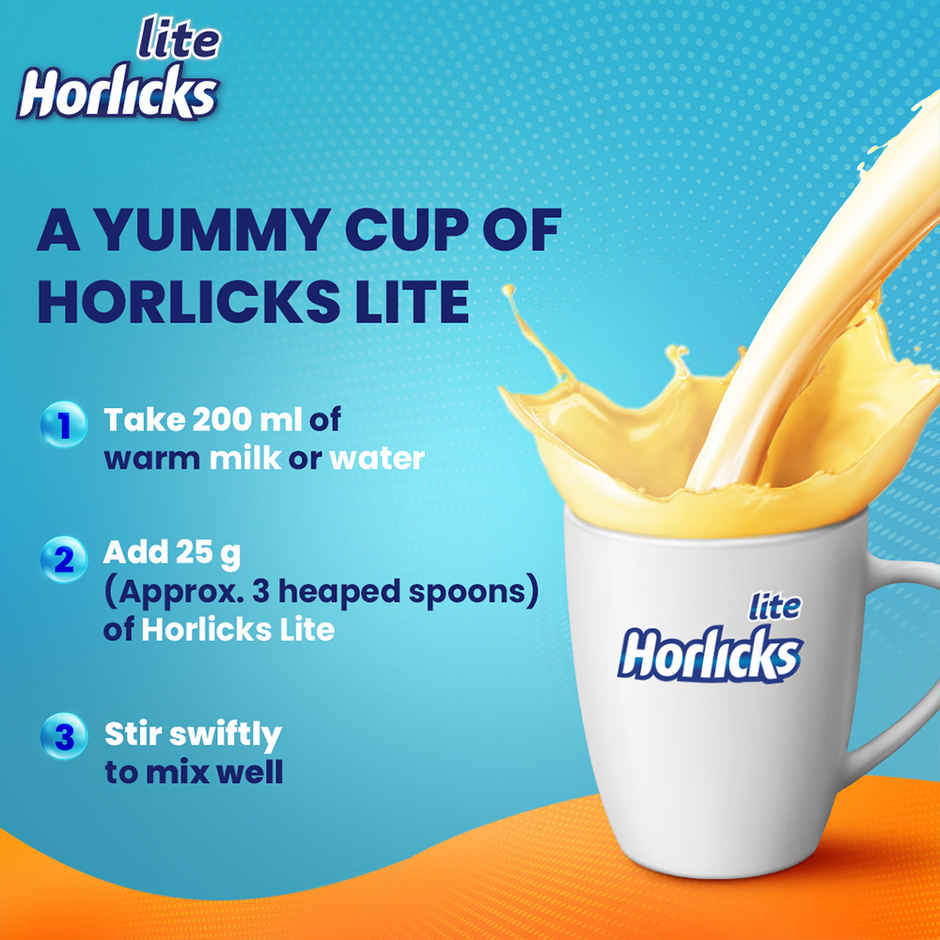 Horlicks Lite Jar Regular Malt Drink Mix
