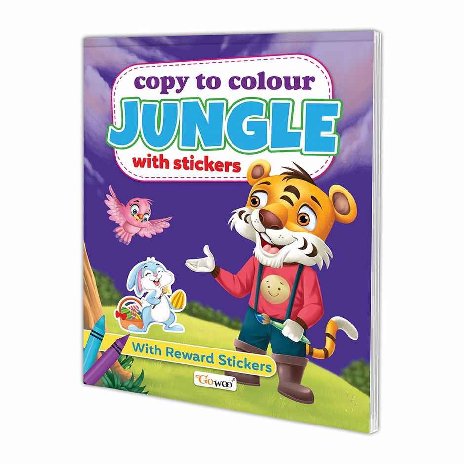 Copy to Colour Jungle With Stickers for Kids Age 3-12 -colouring Book | Learning Colouring Books