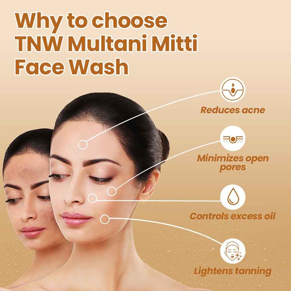 TNW The Natural Wash Multani Mitti Face Wash for Removing Pigmentation, Controls Acne & Excess Oil