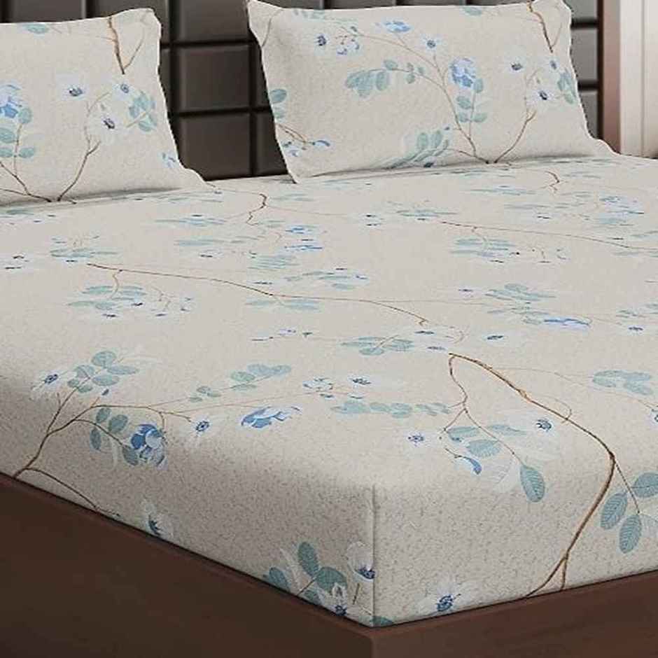Status Imperial Corner Fitted Bedsheet | Pale Sand Wildflowers | 198 x 182 cm