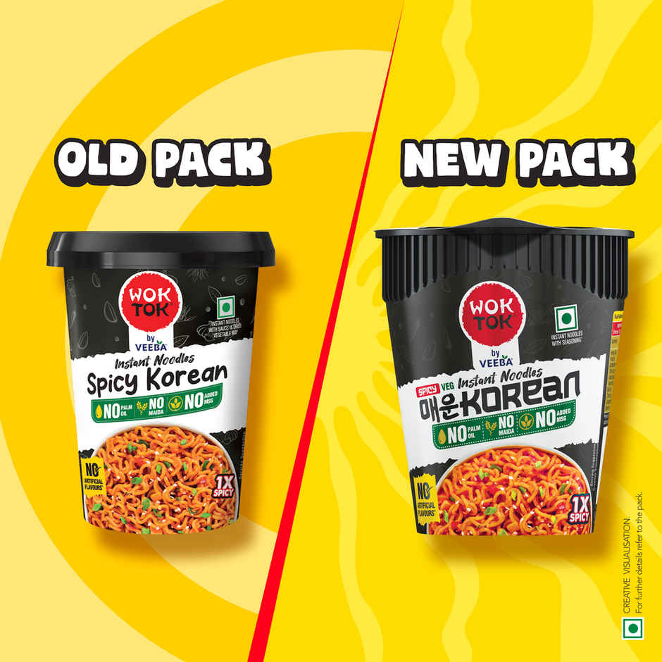 Wok Tok by Veeba Instant Cup Noodles Spicy Korean