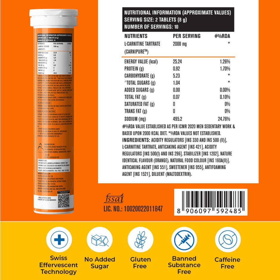 Fast&Up Fat Burner L-Carnitine Lean Body Orange Flavour Combo