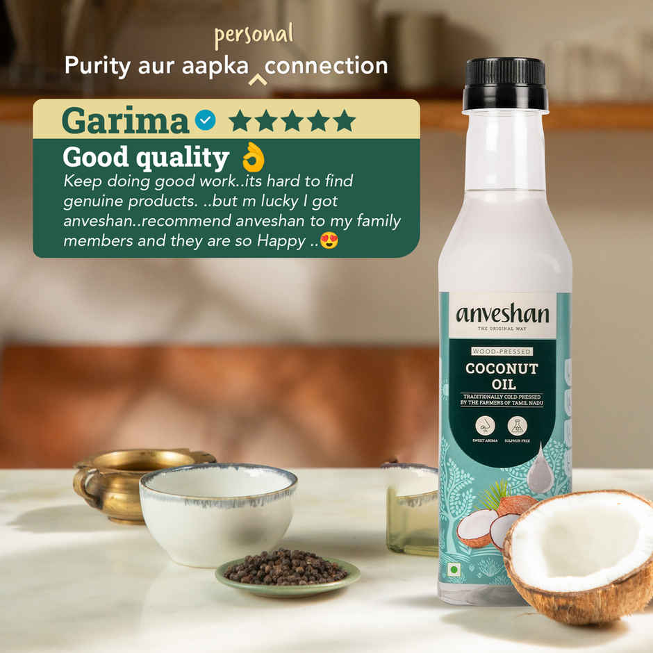Anveshan Coconut Wood Cold Pressed Oil (Nariyal Oil)