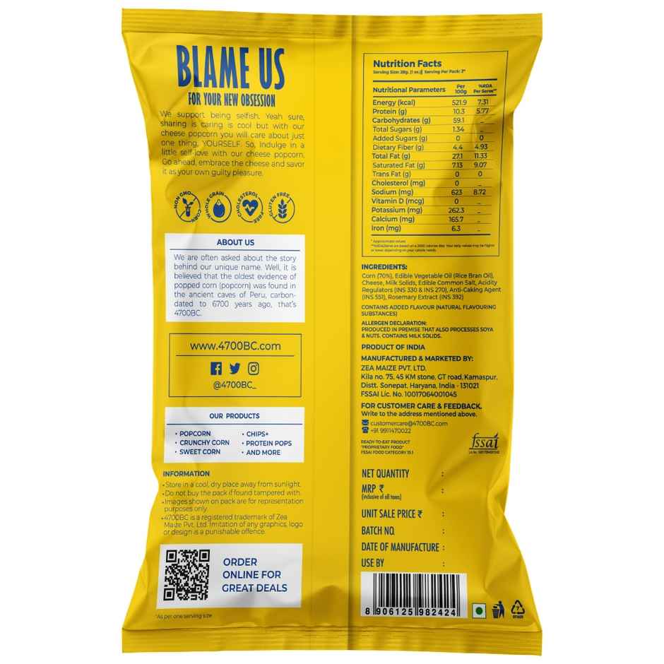 4700BC Cheese Popcorn | Jumbo Pack | Cheesy & Crunchy
