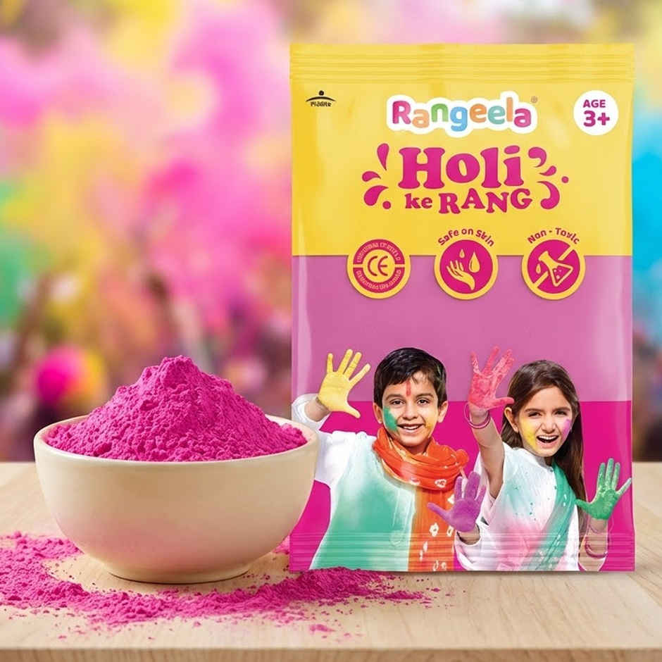 Rangeela Holi Ke Rang Colours Non Toxic | Easily Washable And Safe On Skin | Radiant Pink