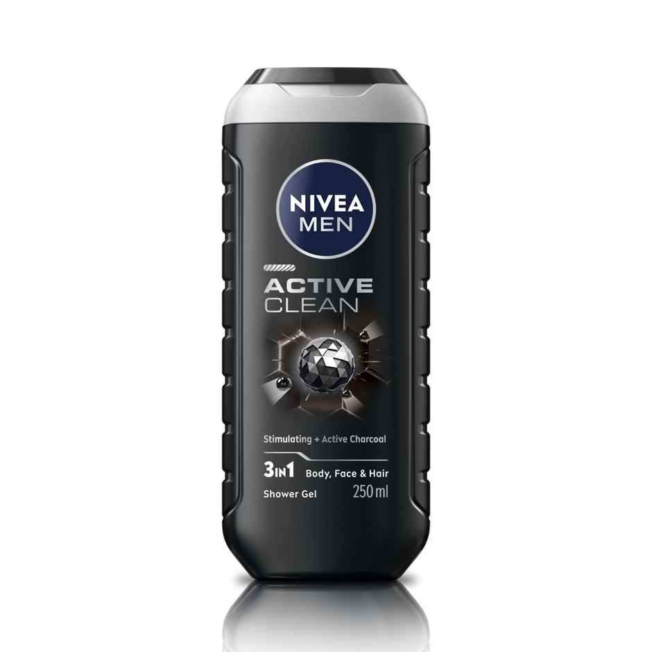 Nivea Men Active Clean with Active Charcoal Shower Gel for Body Face & Hair
