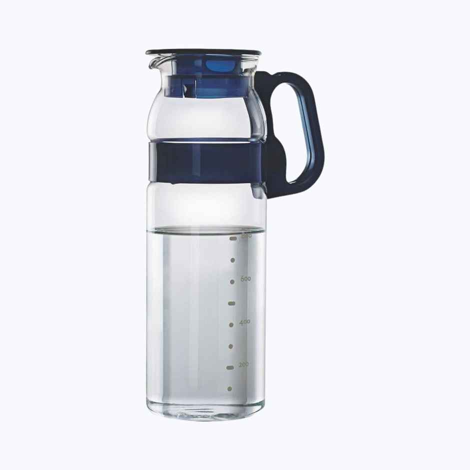 Borosil Marina Jug With Plastic Handle (1.3 L) | Borosilicate Glass | Dishwasher & Food Safe
