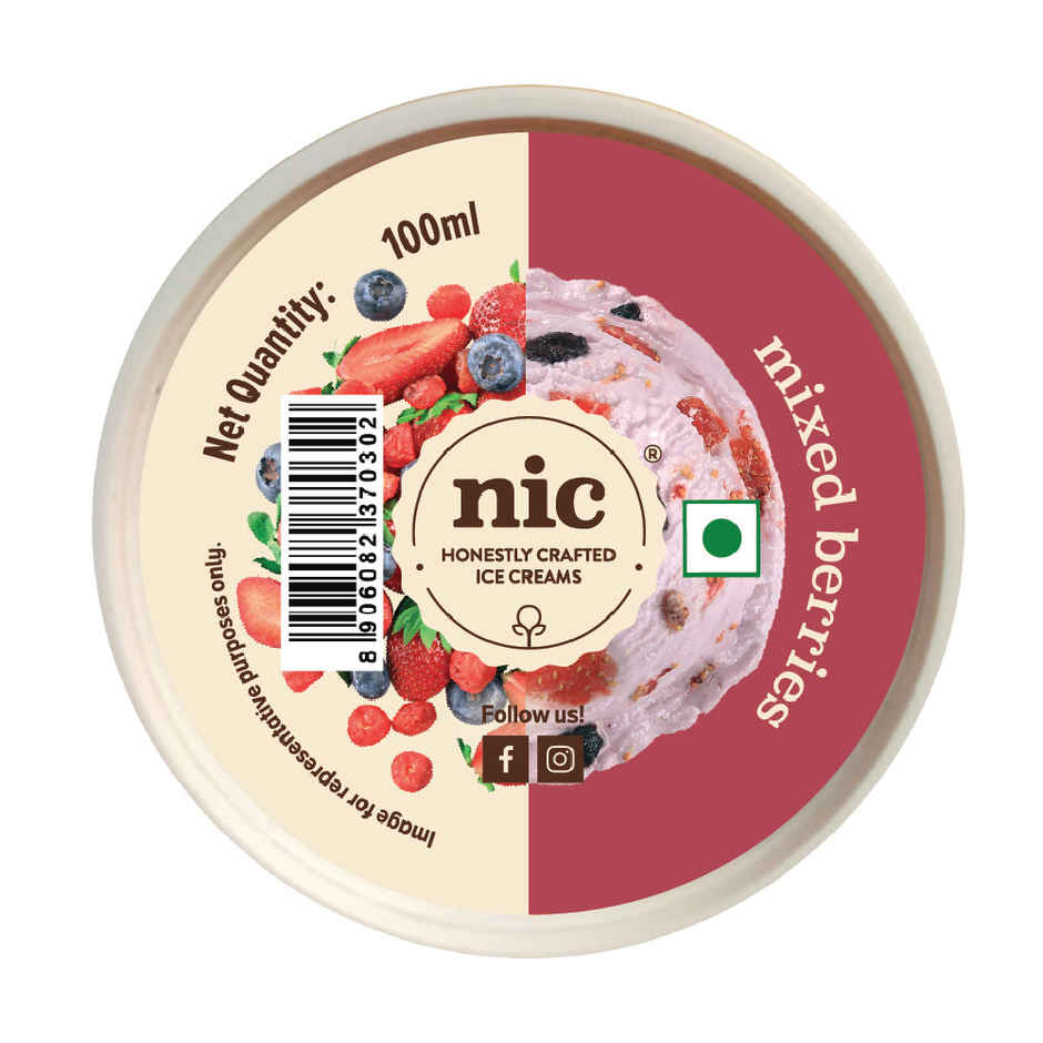 NIC Mixed Berries Ice Cream Cup Combo| Preservative Free | No Artificial Flavors