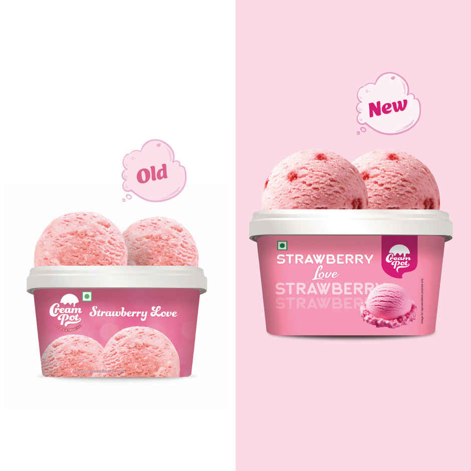 Cream Pot Strawberry Tub | Frozen Dessert Tub