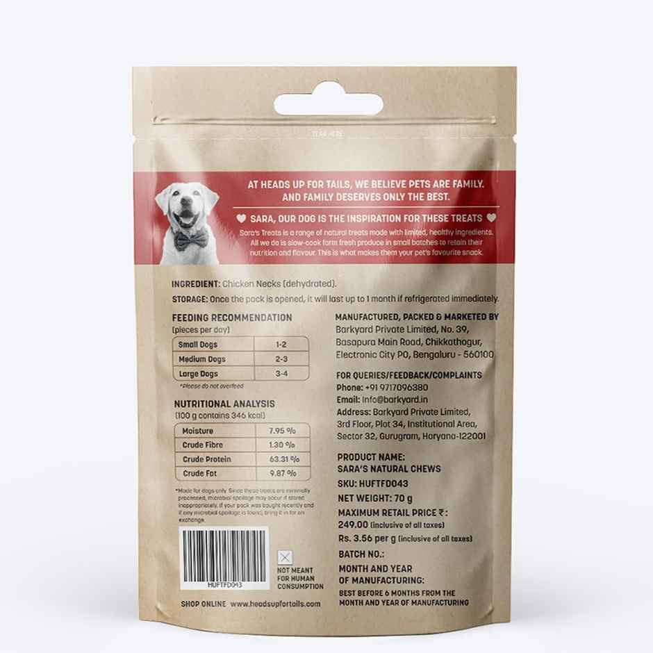HUFT Dehydrated Chicken Neck Dog Treat