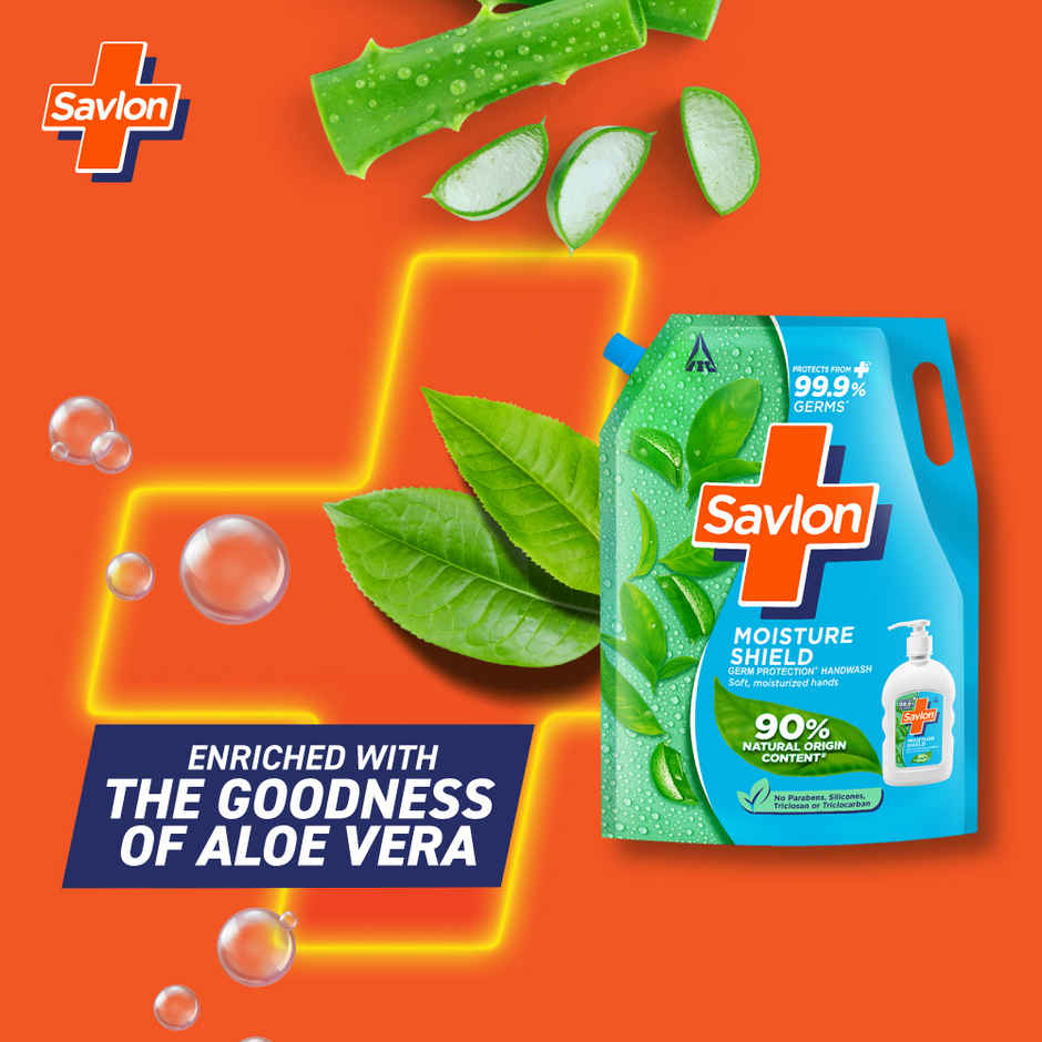 Savlon Moisture Shield Handwash Refill Pack 1.3L| For soff hands| Value Pack