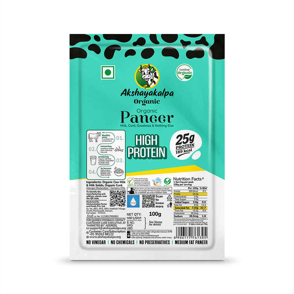 Akshayakalpa Organic High Protein Paneer