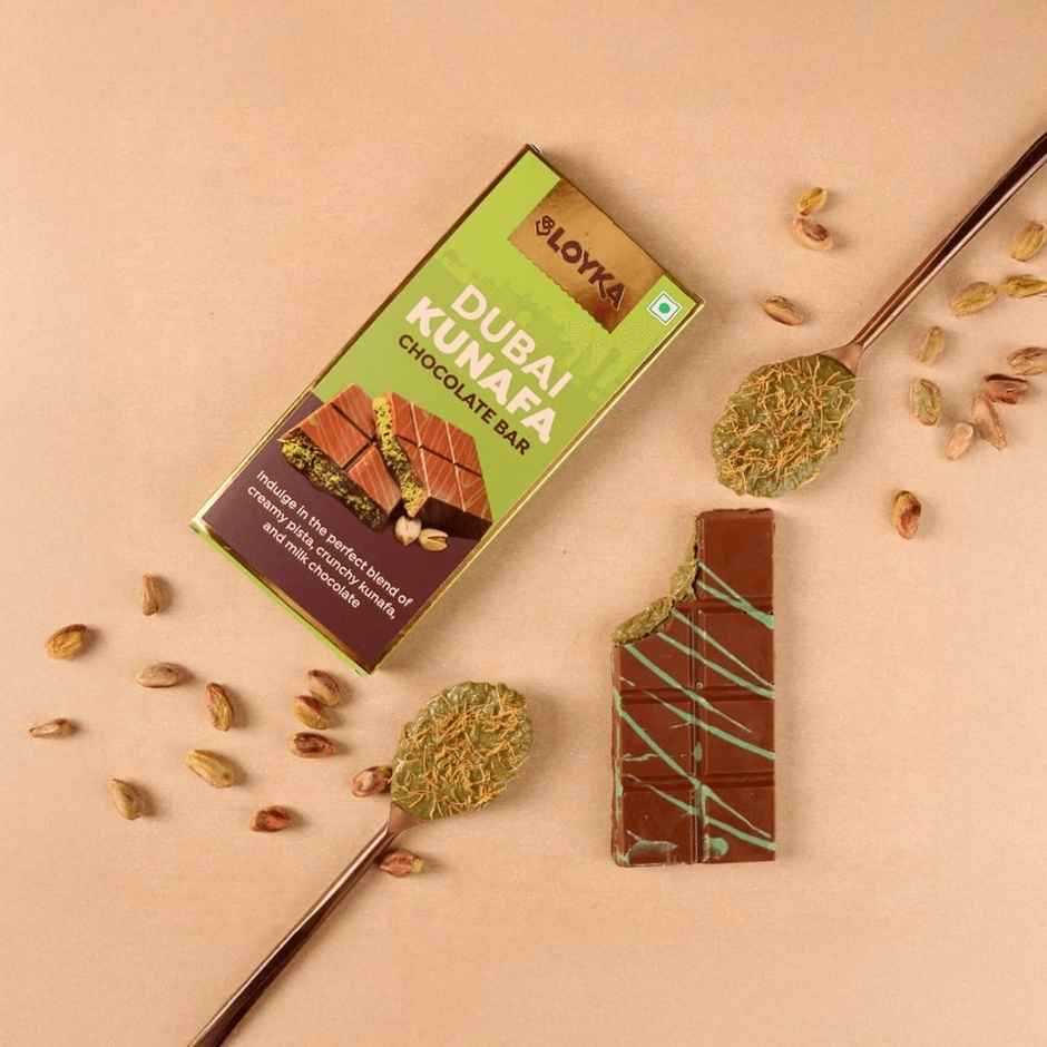 Loyka Dubai Kunafa Pistachio Milk Chocolate Bar