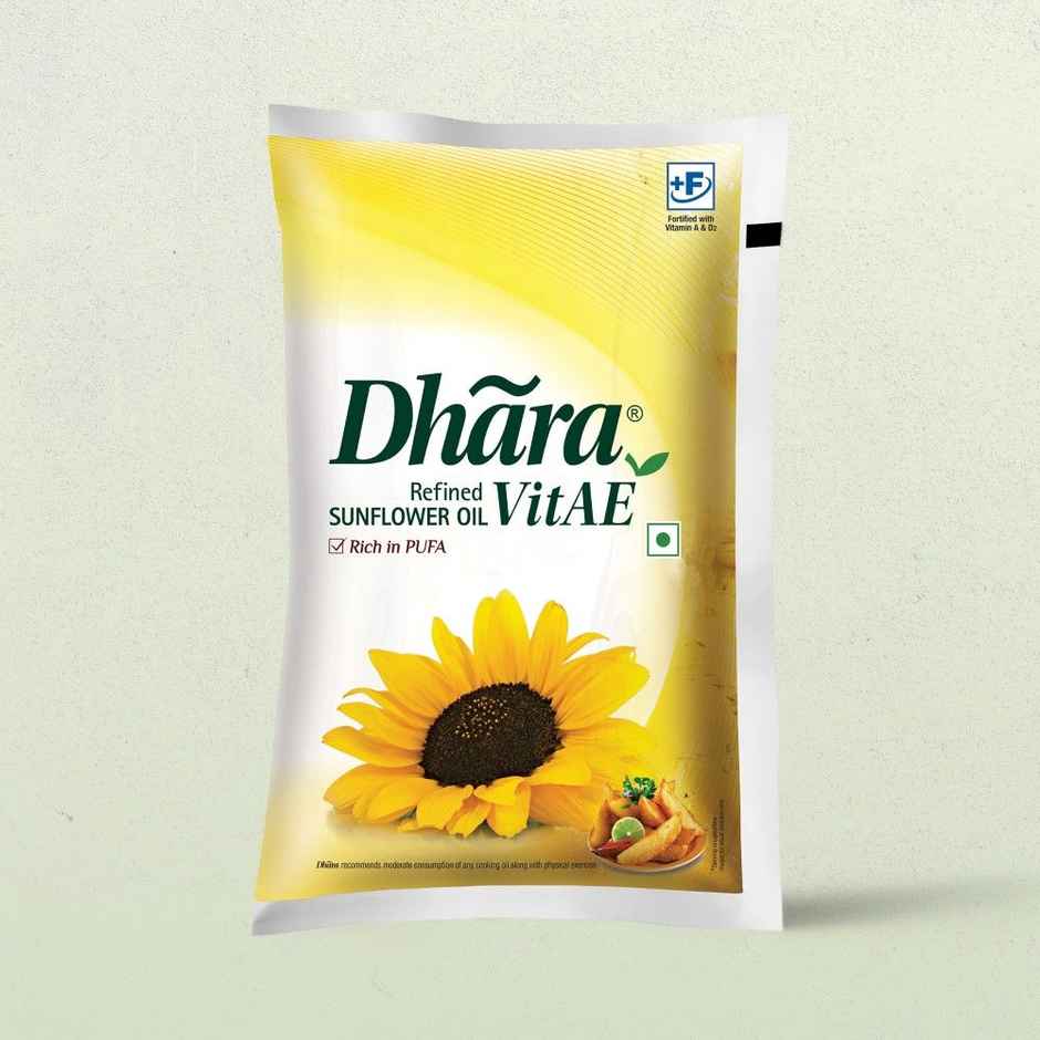 Aashirvaad Atta - Whole Wheat, Dhara Nourish Refined Sunflower Oil Pouch & Fortune Sugar Combo