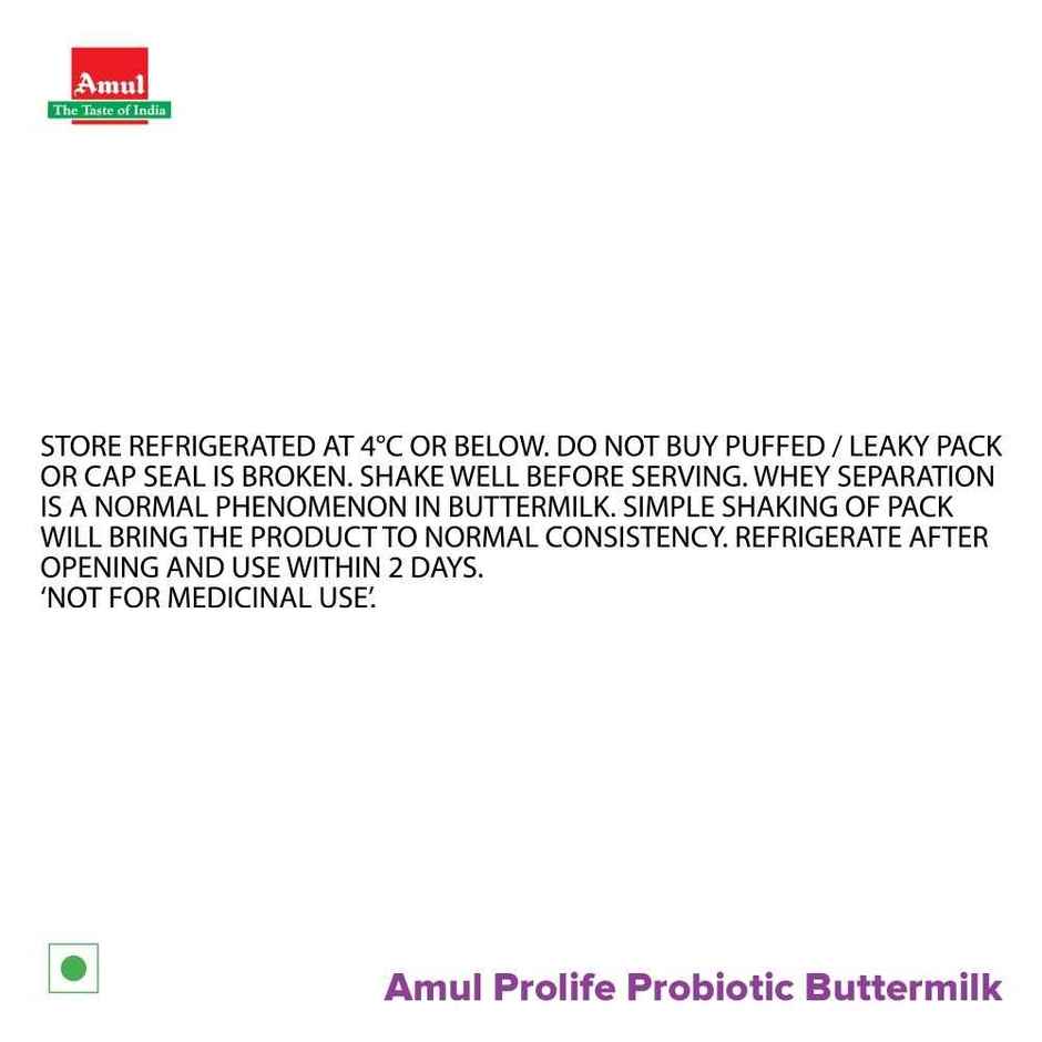 Amul Prolife Probiotic Buttermilk Bottle