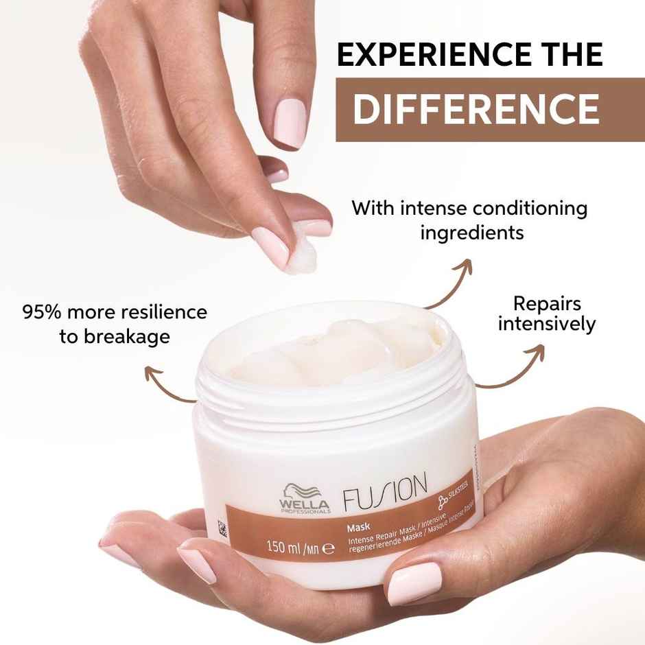 Wella Professionals Fusion Intense Repair Hair Mask for Frizzy & Damaged Hair with Silk Amino Acids