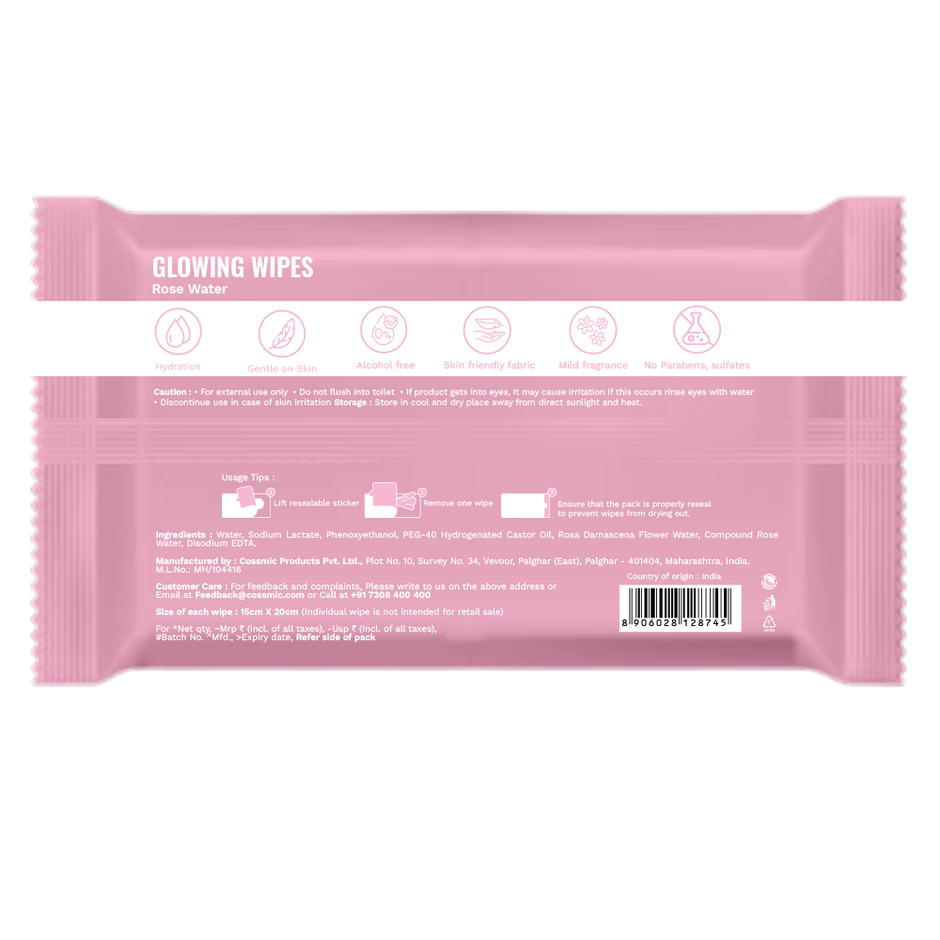 OVI Rose Water Glowing Wipes | 5 Pulls