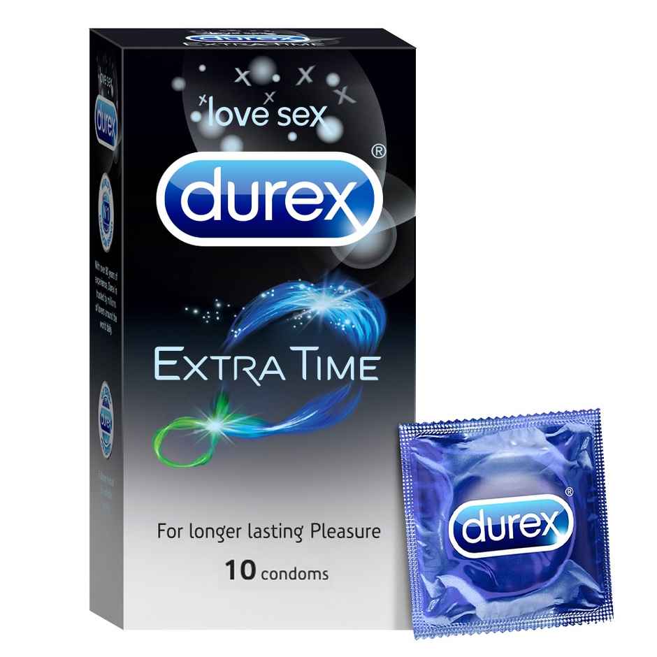 Durex Extra Time Condom (10pc) & Skore Lubes - Cherry Flavour (50ml) & Floweraura 3 Red Roses In Sleeve (1pc) Combo