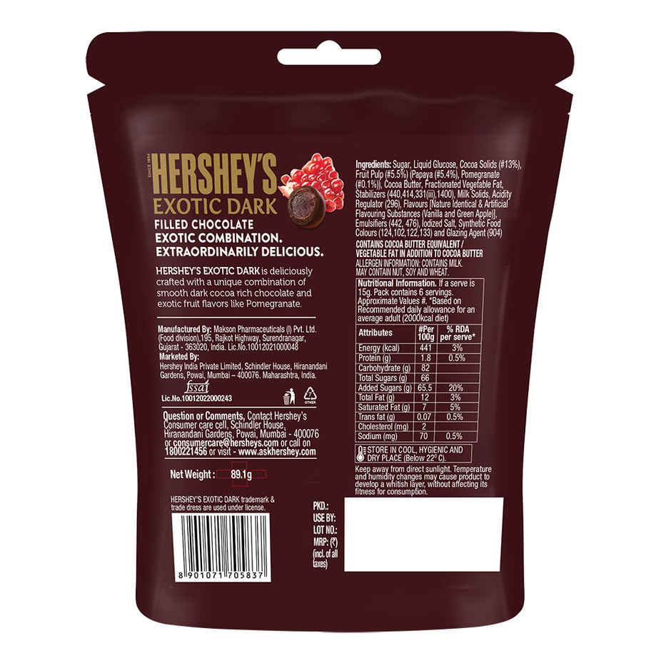 Hershey's Exotic Dark Pomegranate | Chocolate Share Bag