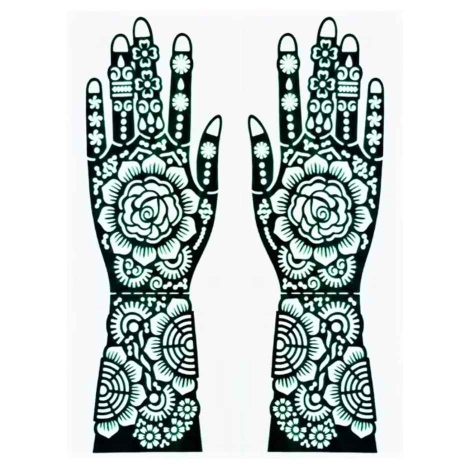 Mehendi Stencil | Mandala Flower | Easy Apply | Se7en