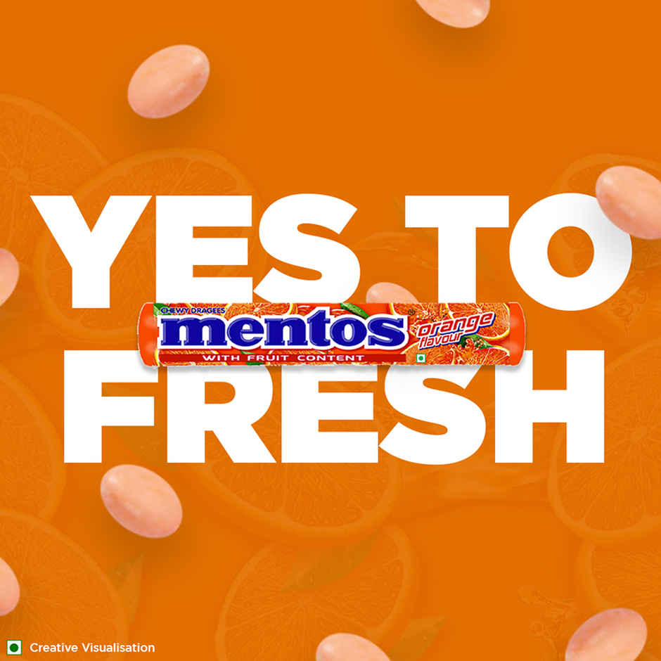 Mentos - Orange Chewy Candy Stick 