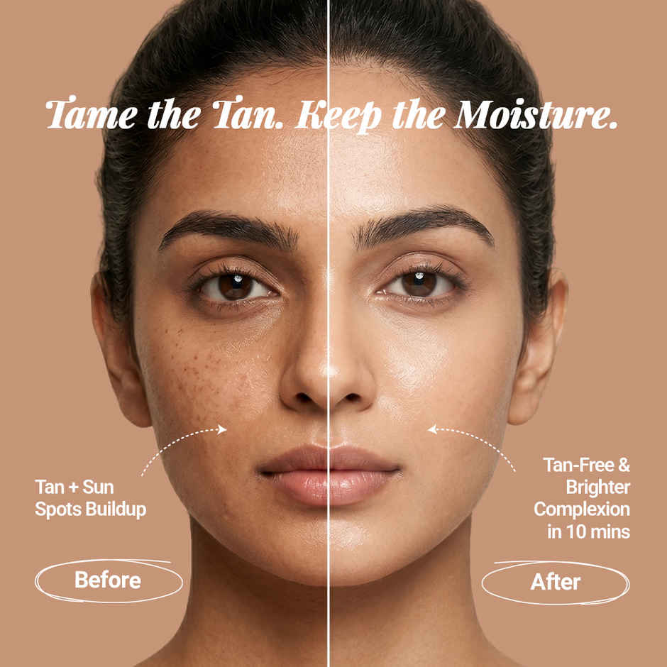 Be Neude Instant Detanning + Hydrating + Brightening Face Mask, Dry Skin Friendly | Unmask