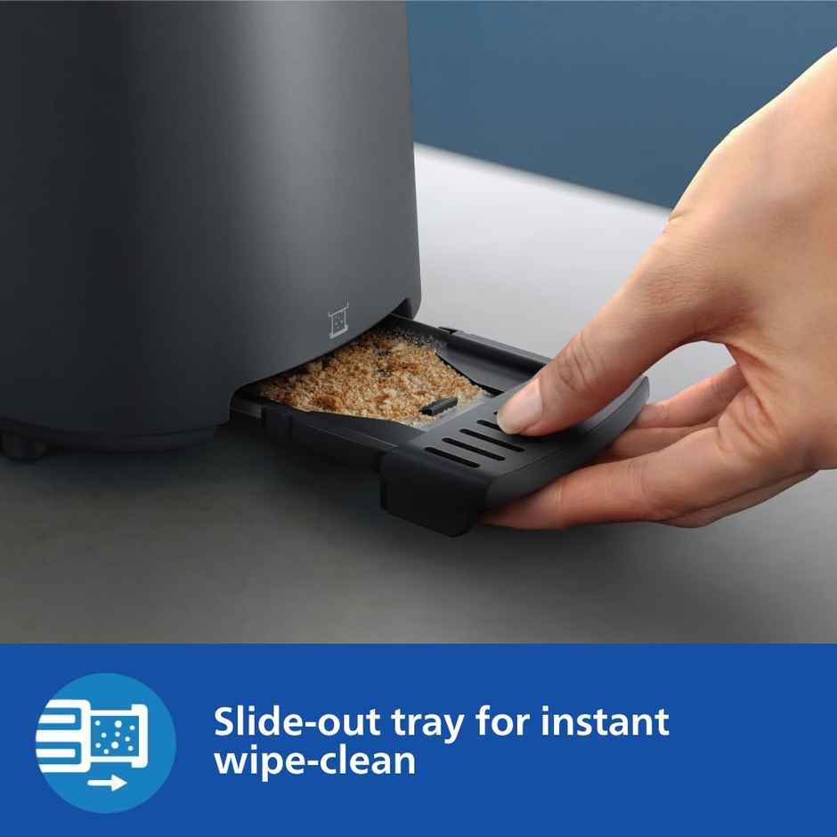 Philips HD2510/90 650W 2-Slice Toaster with Integrated Bun Rack, Charcoal Grey