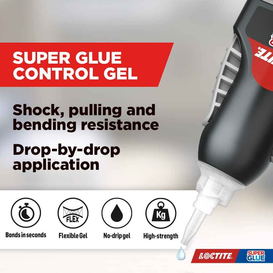 Loctite Super Glue Power Gel | Non-Drip Formula For Vertical Use | Strong Clear Glue