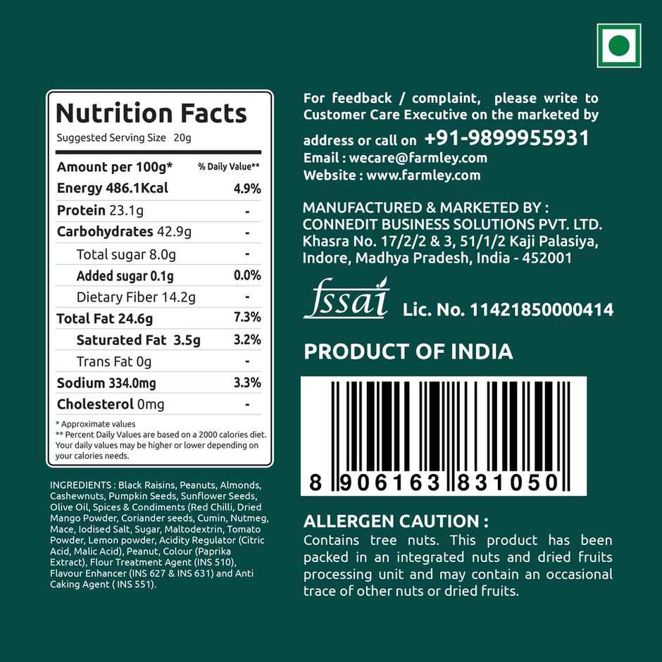 Farmley Snack Mix Dry Fruits- Mexican Peri Peri Combo 