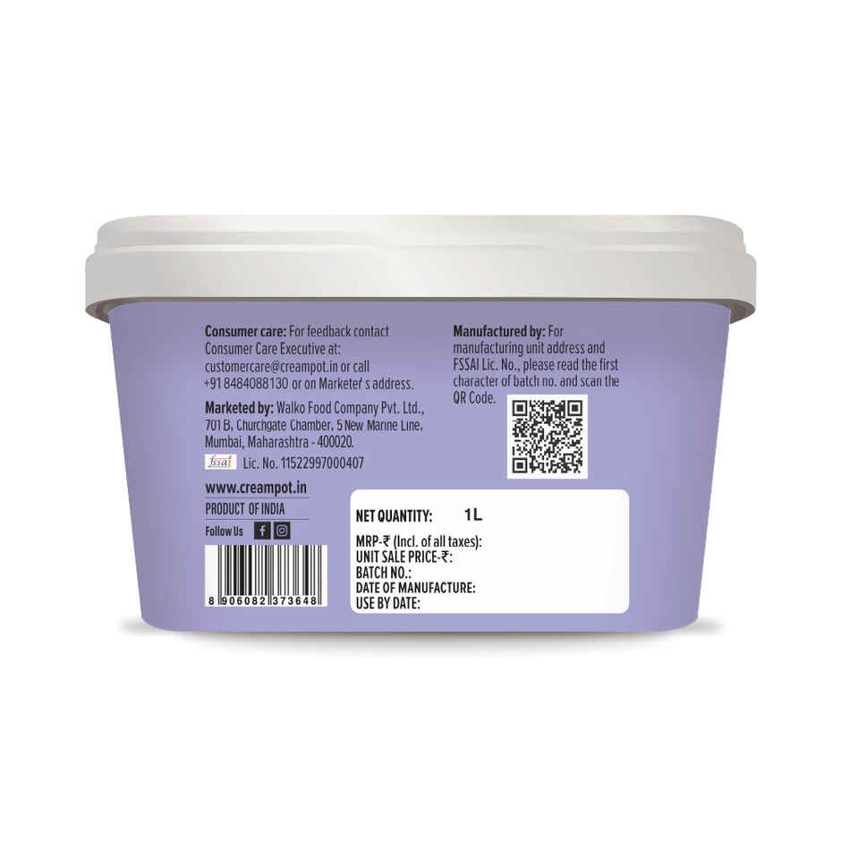 Cream Pot Black Current Tub | Frozen Dessert Tub