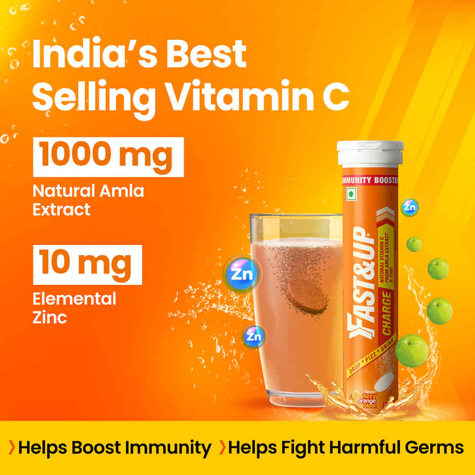 Fast&Up Charge Vitamin C Immunity Booster | Orange Flavour