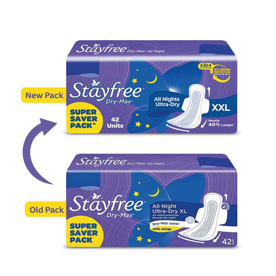 Stayfree Ultra Dry Max Sanitary Pads | XXL | 42 pcs
