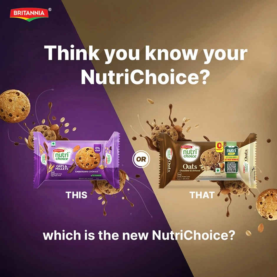 Britannia NutriChoice Chocolate and Almond Oats Biscuits | Combo
