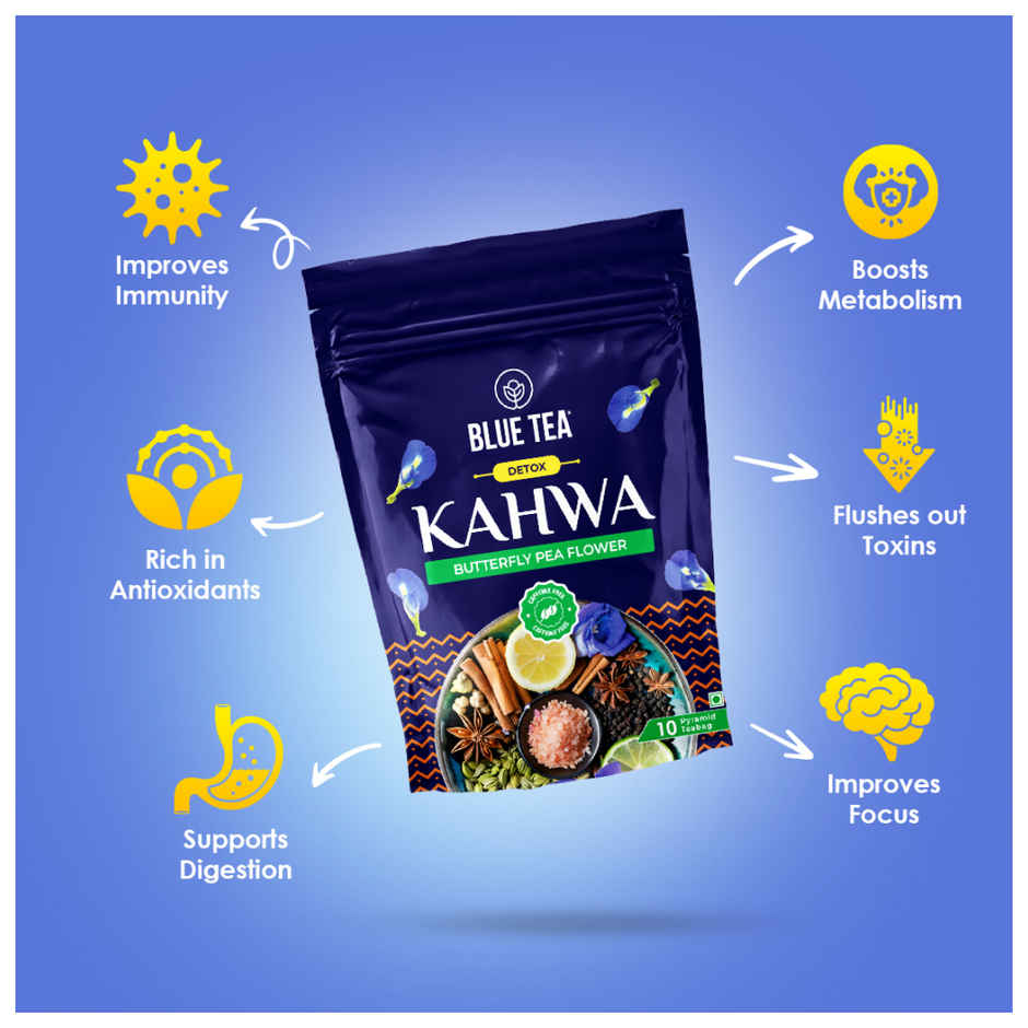 Blue Tea Butterfly Pea Flower Kahwa Zipper