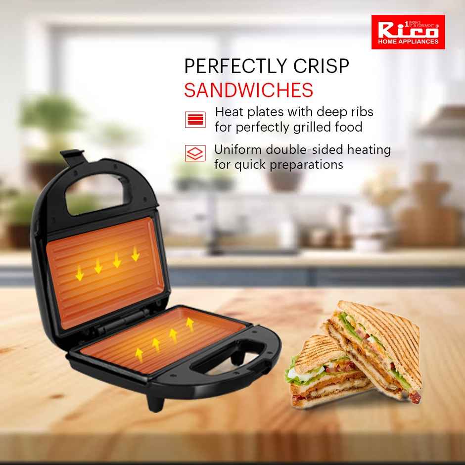 Rico Newly Launched Sandwich Maker 750 W| 105� Open Sandwich Griller
