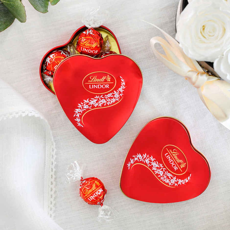 Lindt Heart Tin Chocolate(62.5gms) & Bella Vita Organic Unisex Luxury Perfume Gift Set(80ml) Combo 