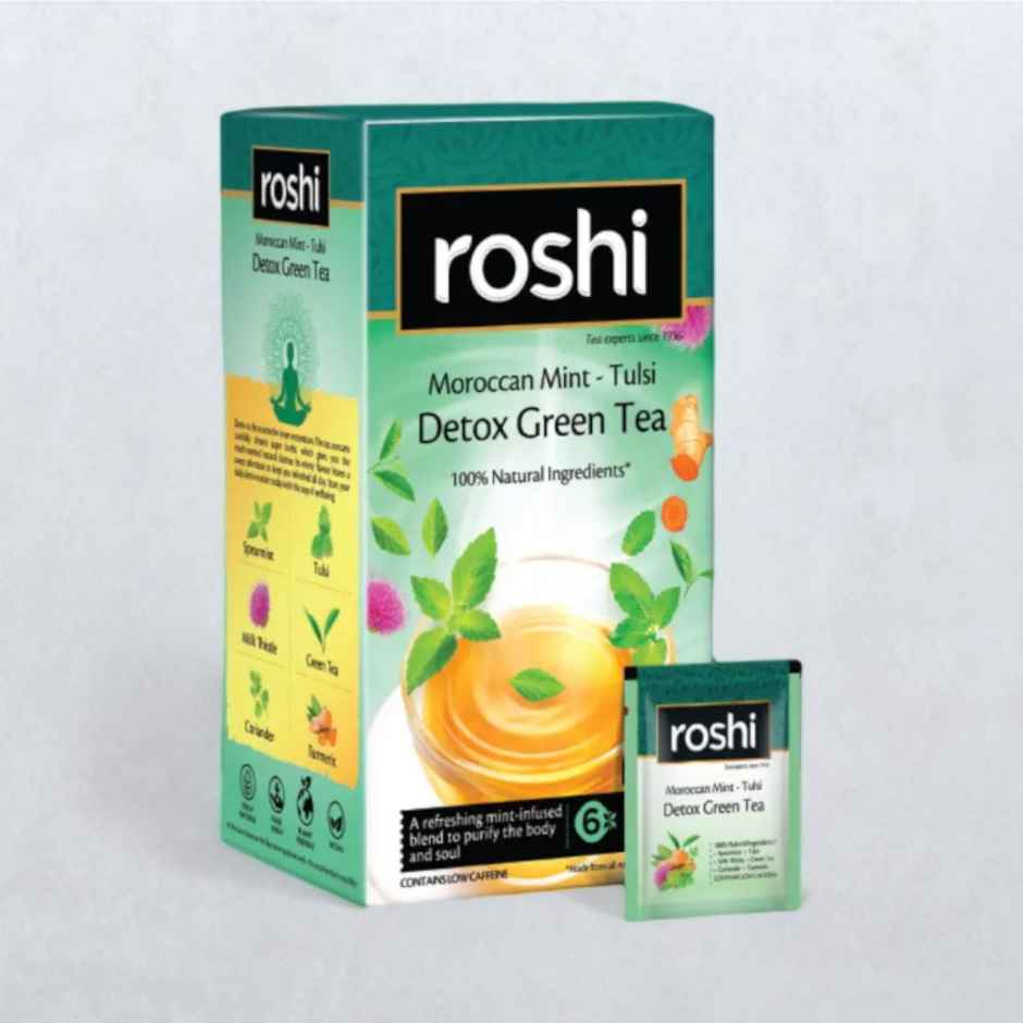 Roshi Desi Kahwa & Detox Green Teabags Combo
