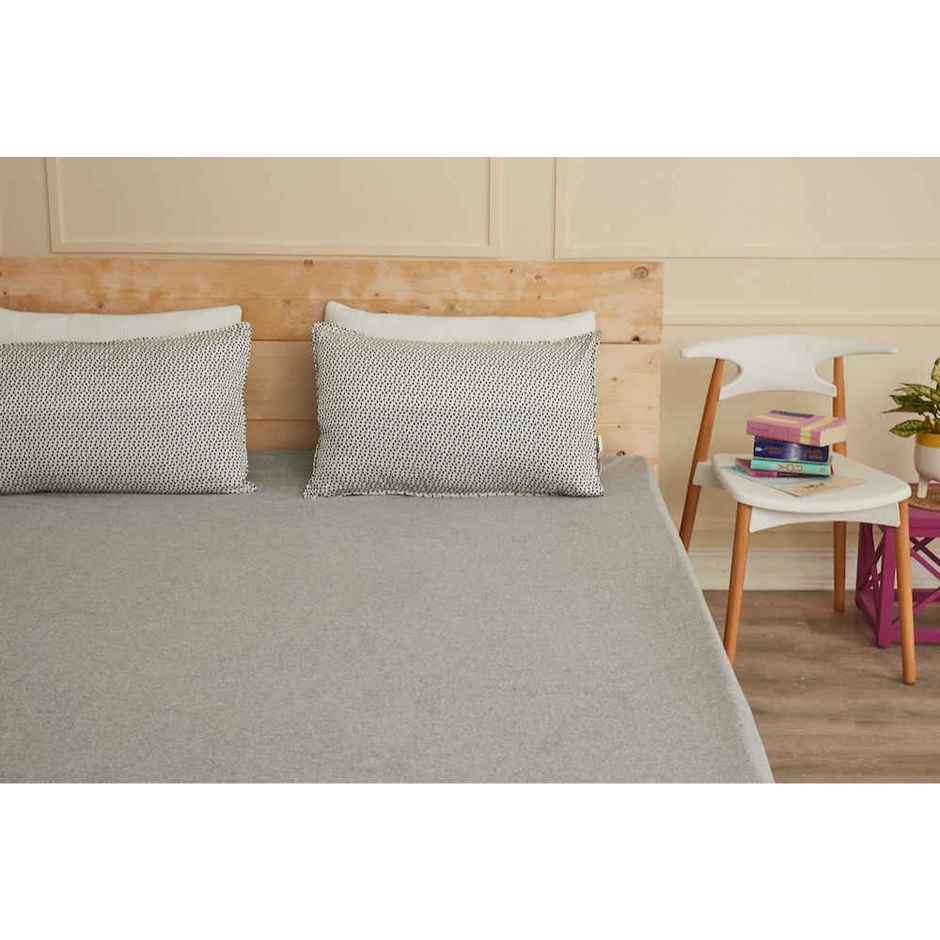Wakefit Water Proof Terry Cotton Mattress Protector | Grey | Machine Washable | Super Soft 72x36 Inch
