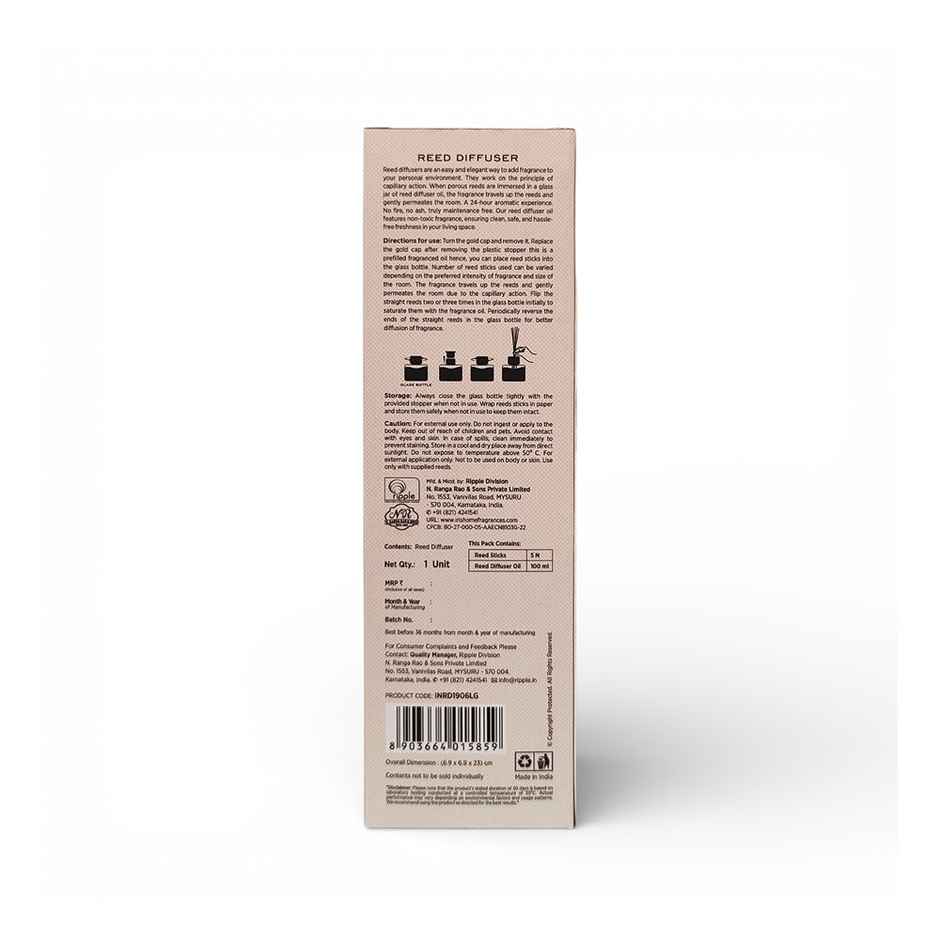 IRIS Lemongrass Frosted Glass Reed Diffuser Set | Oil and 5 Fibre Reed sticks